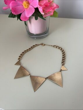 Gold Short-Strand Triangle Statement Necklace